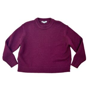 burgundy Zara boxy cropped sweater (M)